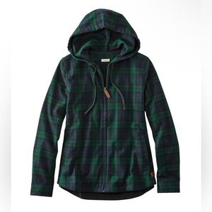 L.L. Bean Women's Scotch Plaid Flannel Shirt, Relaxed Zip Hoodie